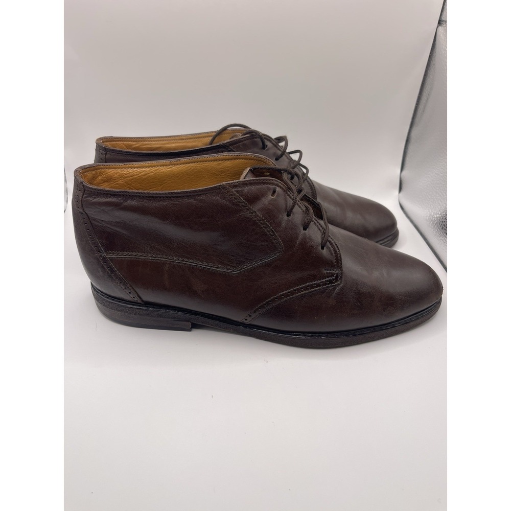 VINTAGE BALLY SHEFFIELD HIGH TOP MEN'S SHOE - BROWN size 9 Bin E